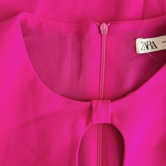 NWT Zara Hot Pink mini dress, M. - Picture 8 of 10